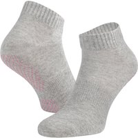 Chaussettes de yoga en coton biologique antidérapantes – Gris chiné – 35-38