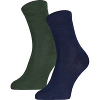 Chaussettes enfant en coton uni – Vert marine – 31-34