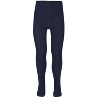 Collants enfant en coton côtelé – Bleu marine – 152-164