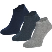 Lot de 3 paires de chaussettes-baskets à motif teckel – Gris chiné foncé – Tailles 23-26