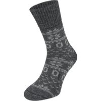 Chaussettes épaisses en laine à motif norvégien – Anthracite – 35-38