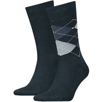 Chaussettes homme à carreaux et unies - Bleu marine foncé - 43-46