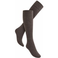 Dames merinowollen panty kniekousen - Espresso - One size