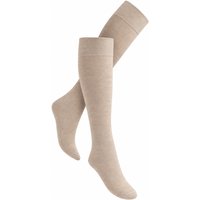 Dames merinowollen panty kniekousen - Light beige - One size