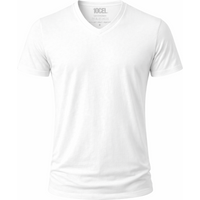 Heren t-shirt V-hals van Tencel - White - S