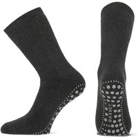 Chaussettes d'intérieur en coton antidérapantes – Anthracite – 43-46