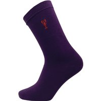 Chaussettes unisexes violettes brodées de homards – Violet – 36-40