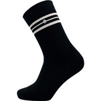 Chaussettes côtelées unisexes à rayures noires – Noir – 36-40