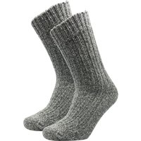 Chaussettes unisexes en laine de chèvre norvégienne - Grises - Pointures 39 à 42 - Lot de 2 paires