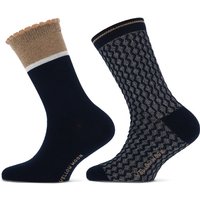 Chaussettes à paillettes pour filles – 2 paires – Bleu marine – Pointure 27-30
