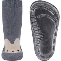 Chaussettes antidérapantes pour enfants avec motif lapin - Gris acier - 27-28
