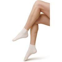 Chaussettes unisexes mi-mollet en fibre de bambou - Crème - Pointures 36 à 42 - 2 paires