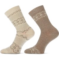 Chaussettes en laine mélangée pour femmes - Blanc cassé taupe