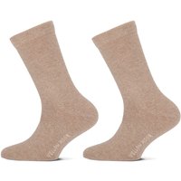 Chaussettes à paillettes pour filles, lot de 2 paires - Beige chiné - Pointures 39 à 42