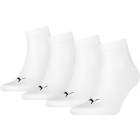 Chaussettes unisexes quart de tour - lot de 3+1 - Blanches - 35-38
