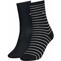 Chaussettes Tommy Hilfiger pour femme, lot de 2, rayures fines - Noir - Pointures 39 à 42