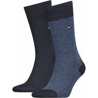 Lot de 2 paires de chaussettes classiques Tommy Hilfiger pour homme - Jeans - Pointures 39 à 42