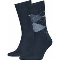 Chaussettes homme à carreaux et unies - Bleu marine foncé - 47-49