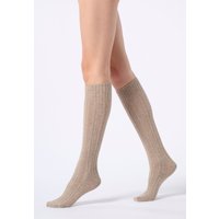 Nancy - Chaussettes hautes - 39 - 41 - Beige chiné