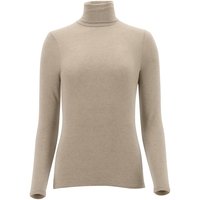 Pull Perfect Line en cachemire à col roulé et manches longues - XL - Beige