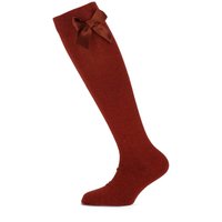 Chaussettes hautes en coton avec nœud - Caramel - 27-30