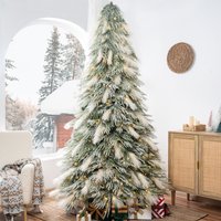 Naomi Home Makenna Snowy Christmas Tree with Pampas Tips 6.5ft