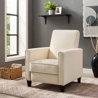 Landon Push Back Recliner Upholstered Club Chair by Naomi Home Cream,Linen