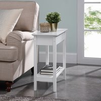 Naomi Home Roxy Flip Top End Table with Storage for Living Room White