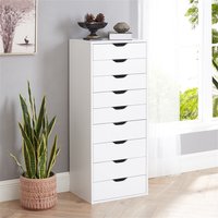 File Storage Cabinet with 9 drawers from Naomi Home White
