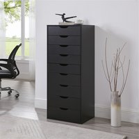 File Storage Cabinet with 9 drawers from Naomi Home Black