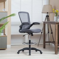 Ergonomic Drafting Chair Standing Desk Tall Office Black,Gray