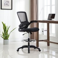 Ergonomic Drafting Chair Standing Desk Tall Office Black