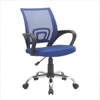Ivana Mesh Mid-Back Adjustable Swivel Office Chair, 360-Degree Ergonomic Office Chair with Armrests and Lumbar Support Blue