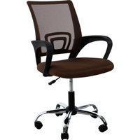 Ivana Mesh Mid-Back Adjustable Swivel Office Chair, 360-Degree Ergonomic Office Chair with Armrests and Lumbar Support Brown