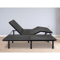 Serenity 15 inch Adjustable Bed Frame with Head & Foot Incline, Height Adjustable Bed Base - Naomi Home Black,Split King