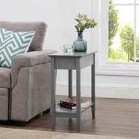 Naomi Home Roxy Flip Top End Table with Storage for Living Room Gray