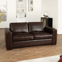 Naomi Home Freya Oversized Genuine Leather Loveseat â Elegant Design and Luxurious Comfort Espresso