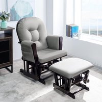 Naomi Home Brisbane Nursery Glider & Ottoman Set Dark Gray,Espresso