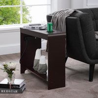Naomi Home Jade Chairside End Table with USB Ports & Outlets Espresso