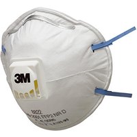 3M 8822 Valved Hand-Sanding and Power Tool FFP2 Dust Mask (Box of 10)