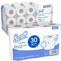 Kimberly-Clark Scott Control 3-Ply White Recycled Toilet Roll (Pack of 30)