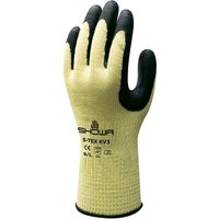 Showa Yellow Polyester, Stainless Steel Work Gloves, Size 8, Latex Coating