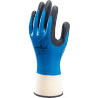Showa 377 Nitrile Foam Grip FC Blue Nylon, Polyester Work Gloves, Size 9, Nitrile Foam Coating