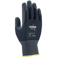 uvex Unilite 6605 Black Elastane, Polyamide Work Gloves, Size 8, NBR Coating
