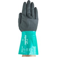 Ansell AlphaTec Green Nylon Work Gloves, Size 8, Nitrile Coating