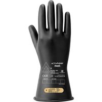 Ansell RIG0011B Black Natural Rubber Latex Electrical Insulating Gloves, Size 08, Latex, Natural Rubber Coating