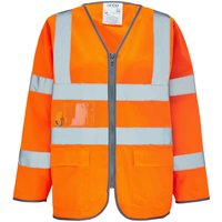 Arco Ultra Orange Long-Sleeve Zip-Up Hi-Vis Vest M ARC08912