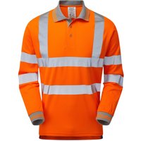 PULSAR PROTECT PR470-R Men’s Orange Long-Sleeve Hi-Vis Polo Shirt M