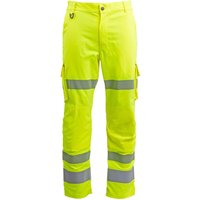 Arco Responsible Men’s Yellow Hi-Vis Cargo Trousers with Kneepad Pockets 32S