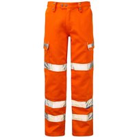 PULSAR PROTECT PR336 Orange Hi-Vis Cargo Trousers with Kneepad Pockets 54T